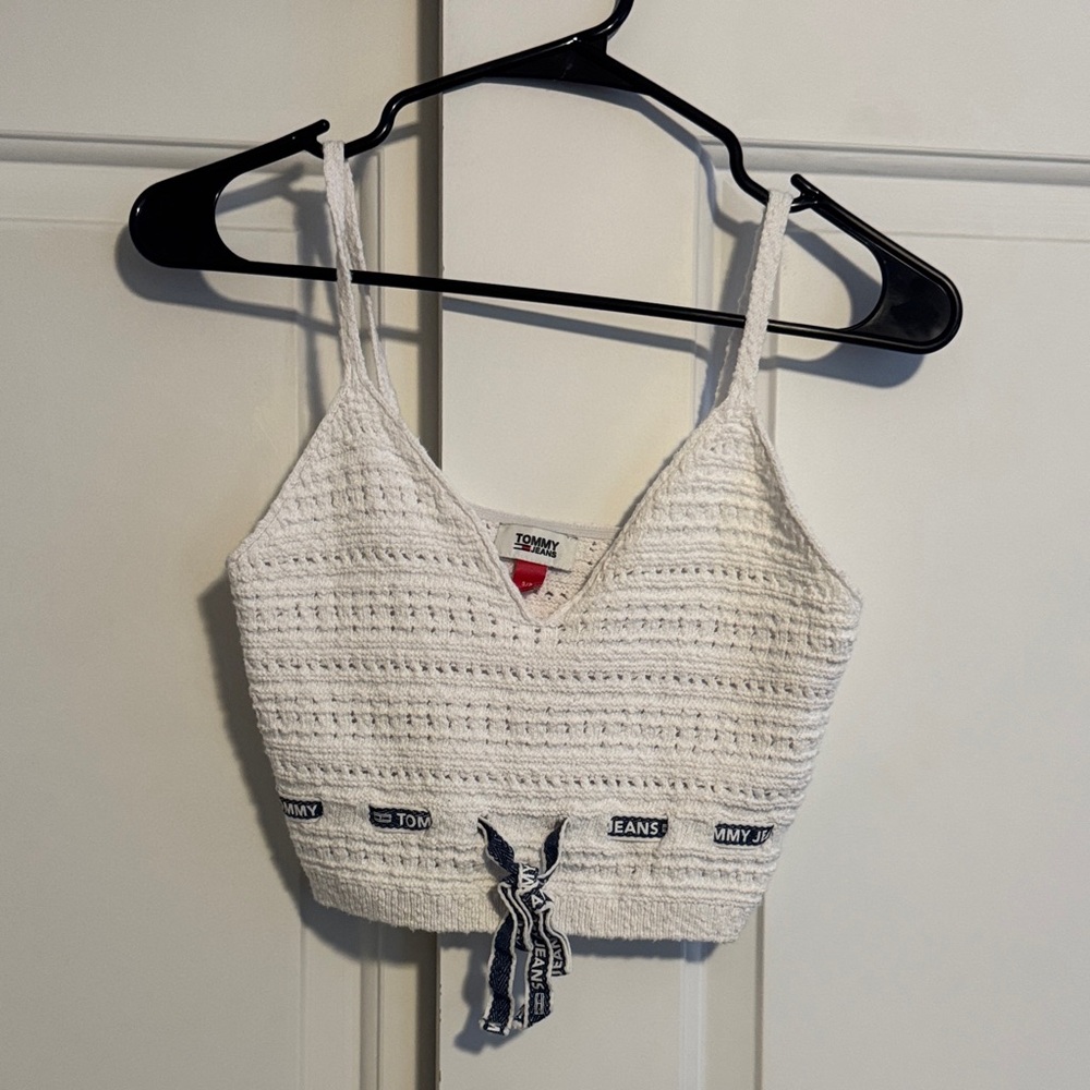 Tommy Hilfiger Textured White Crop Top